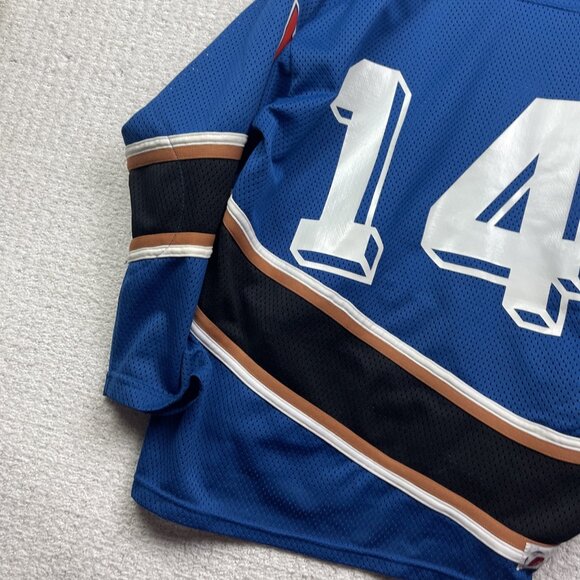 VTG Trimark Tiger Crunch Hockey Jersey Men Sz S Blue Brown Made in Canada Retro - Picture 15 of 16